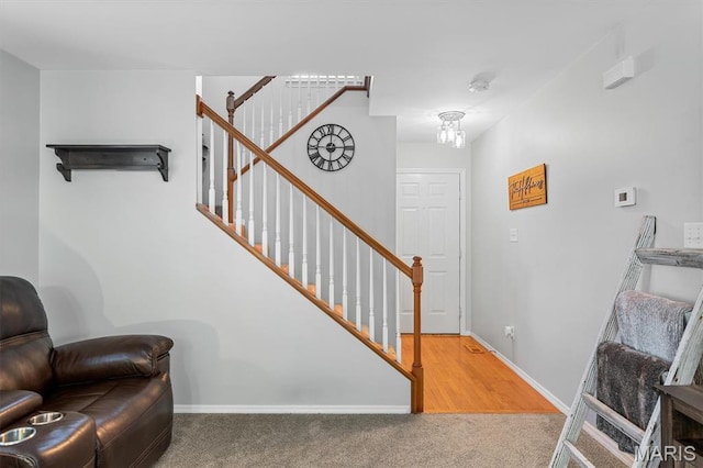 1332 Big Bend Crossing Dr, Manchester, MO 63088 - stairway featuring carpet and baseboards