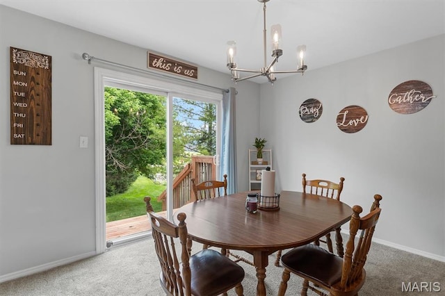 1332 Big Bend Crossing Dr, Manchester, MO 63088 - dining area featuring light colored carpet and a chandelier