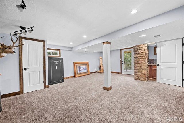 425 Cedar Ln, Wentzville, MO 63385 - basement featuring carpet flooring, baseboards, and recessed lighting