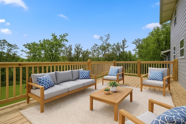 425 Cedar Ln, Wentzville, MO 63385 - wooden terrace with an outdoor living space