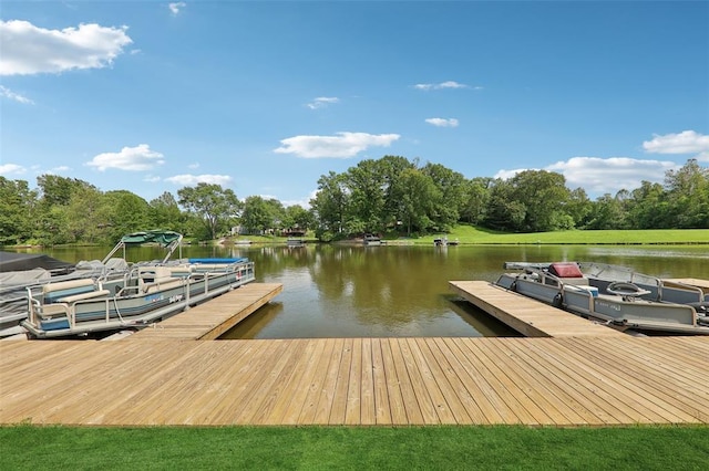527 W Lake Dr, Edwardsville, IL 62025 - dock with a water view and view of wooded area