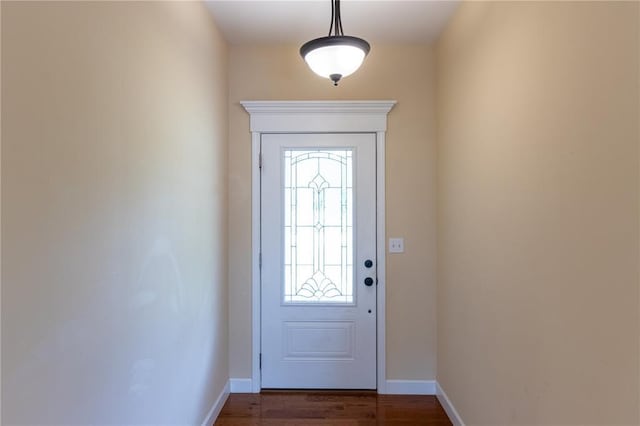 924 Brookside Ln, Rolla, MO 65401 - doorway to outside with baseboards and dark wood finished floors