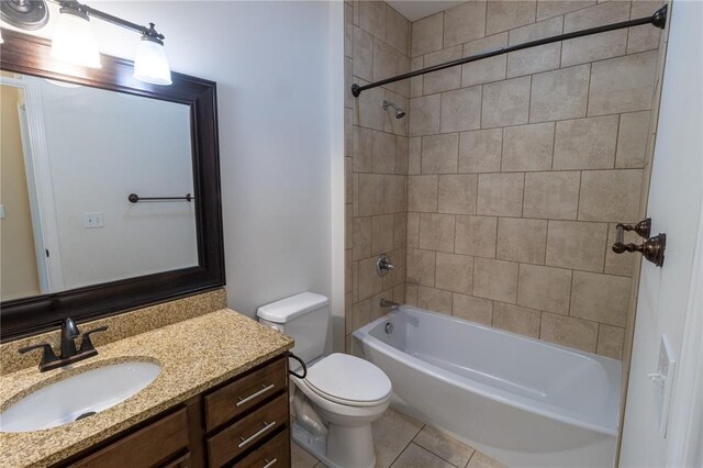 924 Brookside Ln, Rolla, MO 65401 - bathroom featuring vanity, toilet, tile patterned floors, and shower / bathtub combination