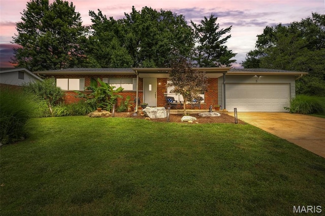 5 Heathwood Ln, Fenton, MO 63026 - single story home featuring driveway, brick siding, a garage, and a front lawn