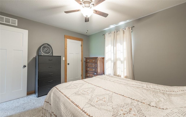 20998 Halifax Dr, Saint Robert, MO 65584 - bedroom with light carpet, ceiling fan, and baseboards