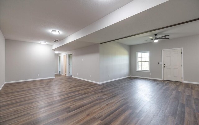 20998 Halifax Dr, Saint Robert, MO 65584 - spare room with baseboards, dark wood finished floors, and a ceiling fan