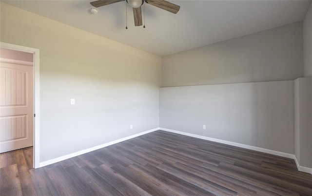 20998 Halifax Dr, Saint Robert, MO 65584 - spare room featuring ceiling fan, baseboards, and dark wood finished floors