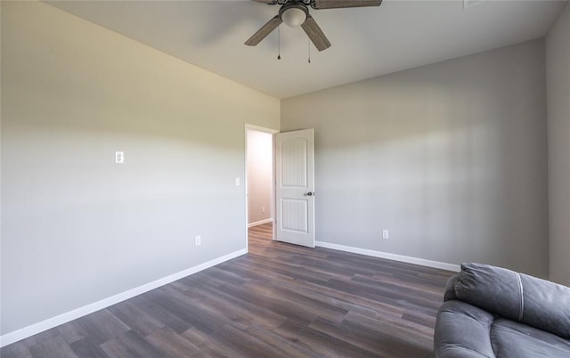 20998 Halifax Dr, Saint Robert, MO 65584 - unfurnished room with a ceiling fan, baseboards, and dark wood finished floors