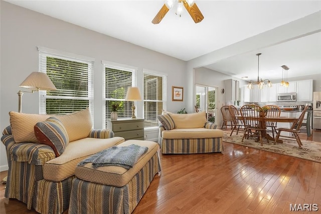 943 Sheffield Forest Ct, Saint Louis, MO 63021 - living room with wood-type flooring and a ceiling fan
