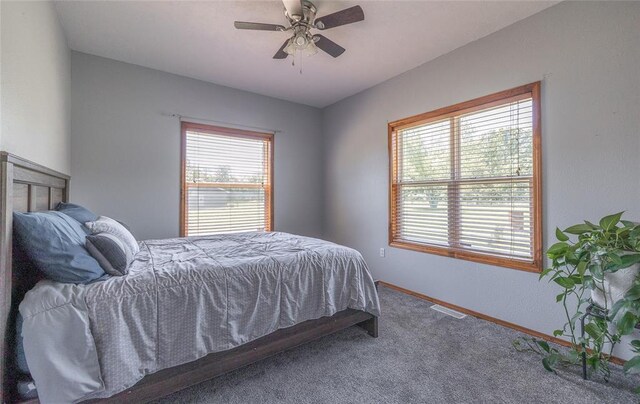 12755 Echo Ln, Plato, MO 65552 - bedroom featuring carpet floors, baseboards, and a ceiling fan