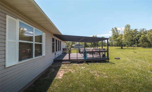 12755 Echo Ln, Plato, MO 65552 - view of green lawn featuring a deck