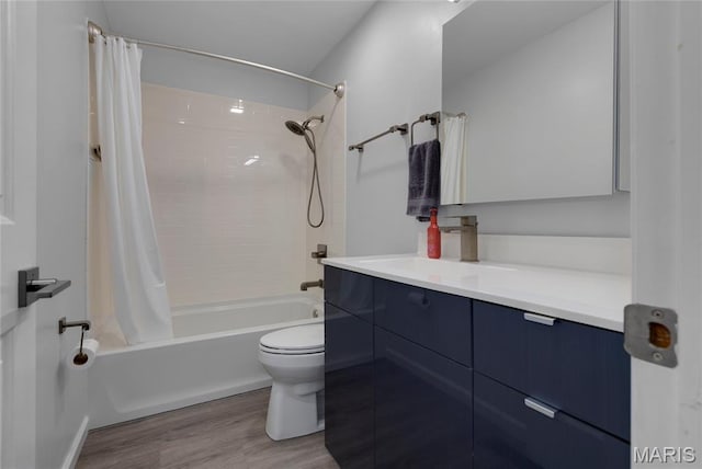 16027 Clarkson Woods Dr, Chesterfield, MO 63017 - full bathroom with vanity, shower / bath combination with curtain, and wood finished floors