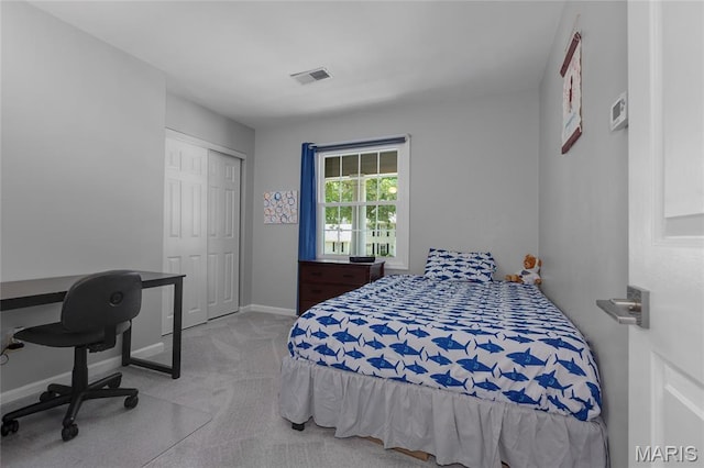 16027 Clarkson Woods Dr, Chesterfield, MO 63017 - bedroom with carpet, a closet, and a desk