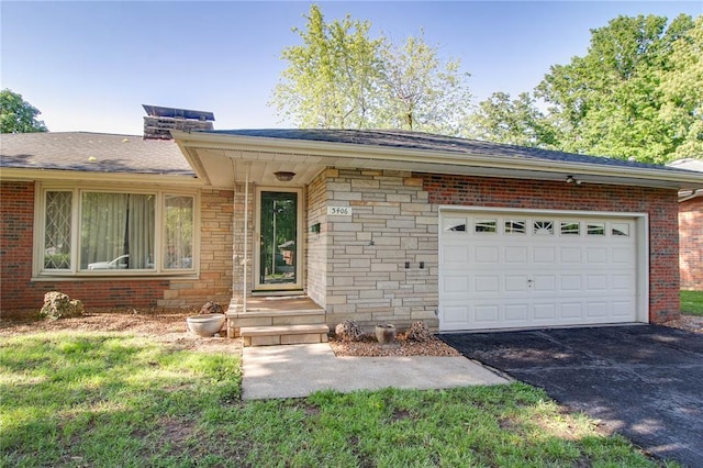 3406 Mcarthur Blvd, Alton, IL 62002 - ranch-style house with driveway, brick siding, and an attached garage