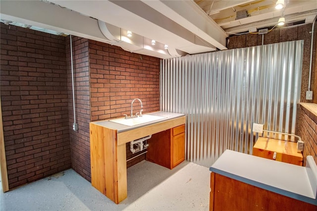 3406 Mcarthur Blvd, Alton, IL 62002 - bar featuring brick wall and a sink