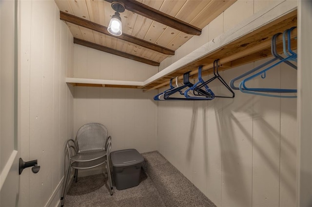 600 Innisfree Lake Dr, Innsbrook, MO 63390 - spacious closet with carpet flooring and beamed ceiling