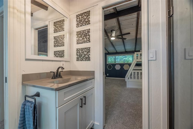 600 Innisfree Lake Dr, Innsbrook, MO 63390 - bathroom with vanity and a ceiling fan