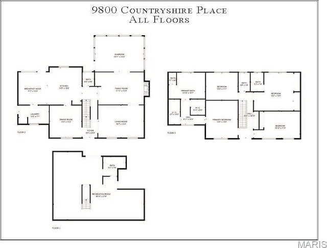 9800 Countryshire Pl, Creve Coeur, MO 63141 - view of floor plan / room layout