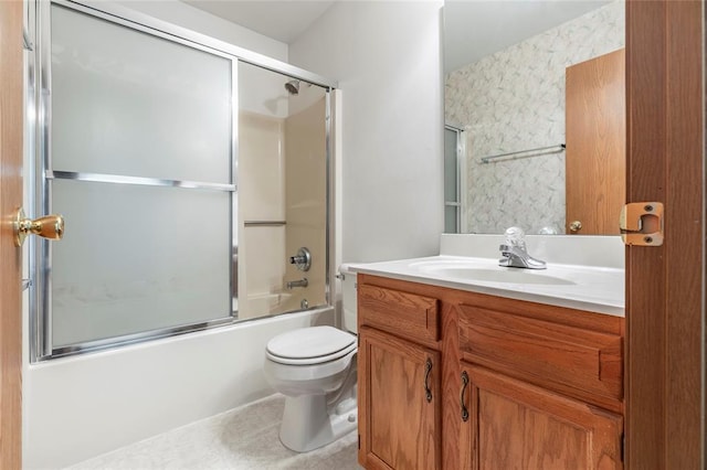 487 Prentice Dr, Ofallon, MO 63376 - full bathroom with vanity, toilet, and enclosed tub / shower combo
