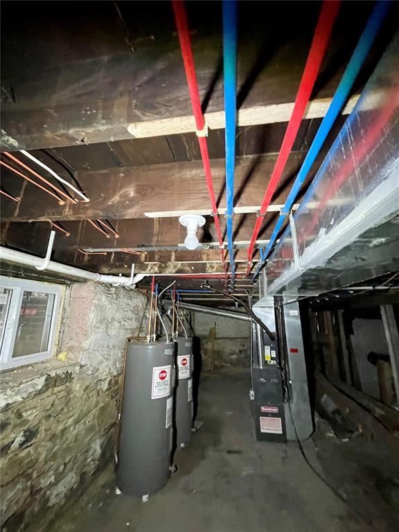2715 Arkansas Ave, Saint Louis, MO 63118 - unfinished below grade area featuring heating unit and water heater