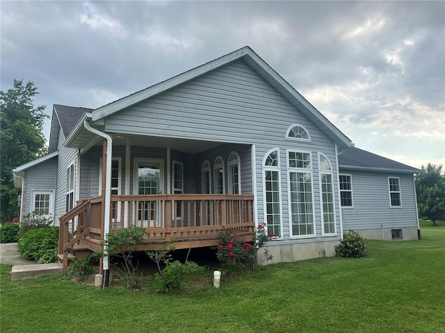 7867 Lebanon Rd, Troy, IL 62294 - back of house with a yard and a porch