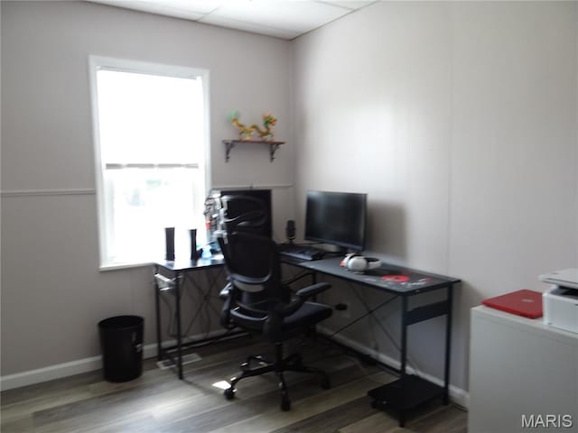 127 E 2nd St, De Soto, MO 63020 - office area with wood finished floors and baseboards