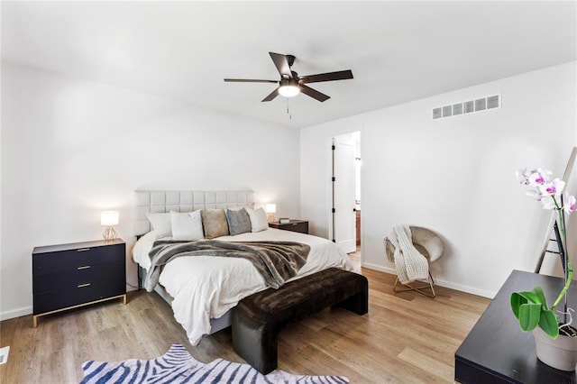 1513 Grey Wolf Dr, Imperial, MO 63052 - bedroom featuring baseboards, light wood-style flooring, and ceiling fan