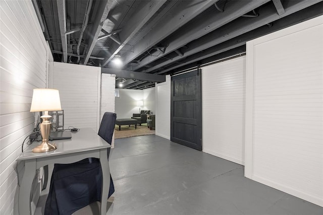 office area with finished concrete flooring
