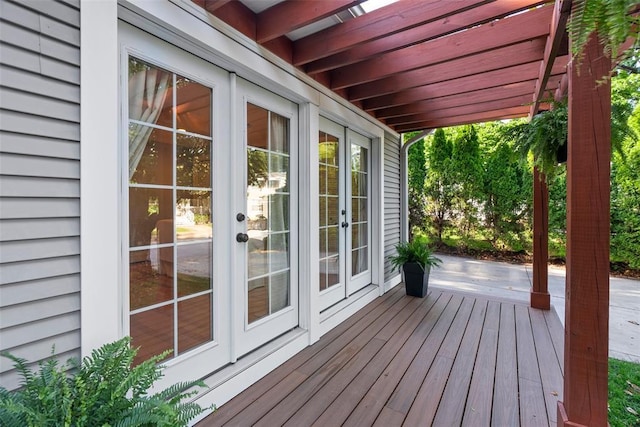 deck featuring french doors