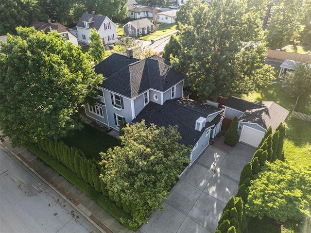 aerial view of residential area