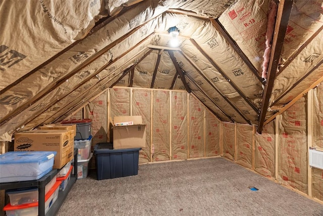 view of unfinished attic