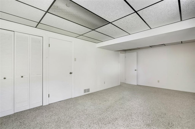 10014 Aldred Dr, Sunset Hills, MO 63128 - finished basement featuring a drop ceiling and carpet floors