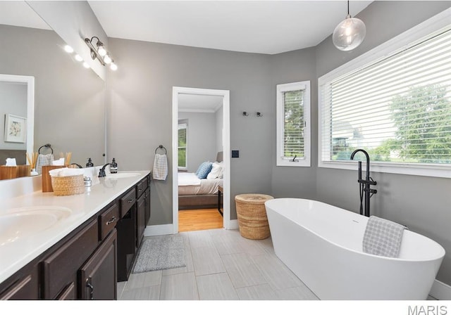 1619 Highland Valley Cir, Wildwood, MO 63005 - full bathroom with double vanity, a freestanding bath, and ensuite bath