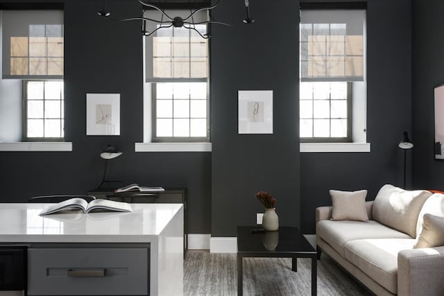 living room with baseboards
