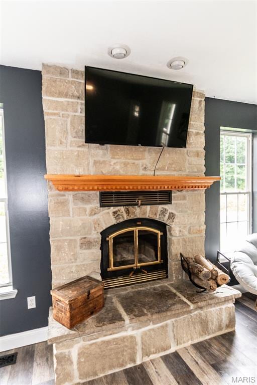7011 Browns Ford Rd, Dittmer, MO 63023 - detailed view of a fireplace and wood finished floors