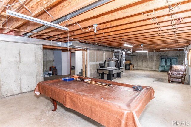 7011 Browns Ford Rd, Dittmer, MO 63023 - recreation room with concrete floors and pool table