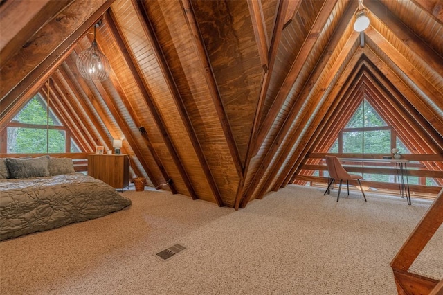 84 E Altdorf Dr, Innsbrook, MO 63390 - bedroom with wooden ceiling, multiple windows, and carpet