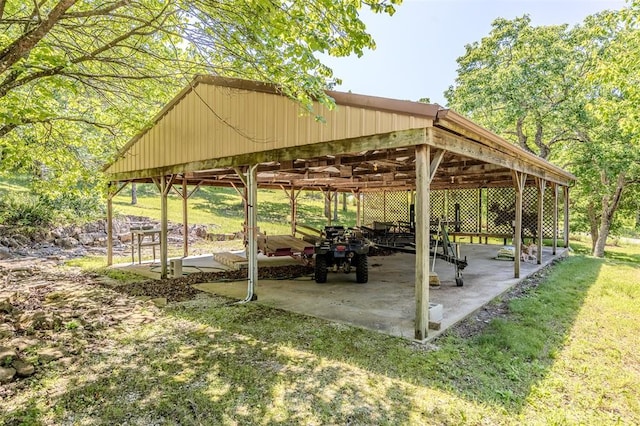 view of community featuring a detached carport