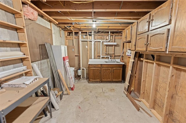 1404 Hampton Ct, Belleville, IL 62223 - unfinished basement with a sink