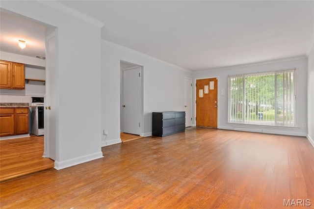 1321 Highmont Dr, Saint Louis, MO 63135 - unfurnished living room with light wood-type flooring and ornamental molding