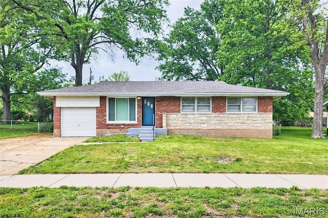 1321 Highmont Dr, Saint Louis, MO 63135 - ranch-style home with an attached garage, driveway, and brick siding