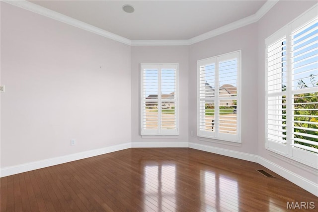 106 Tuscany Trace Dr, Saint Charles, MO 63303 - unfurnished room featuring hardwood / wood-style flooring, plenty of natural light, baseboards, and ornamental molding