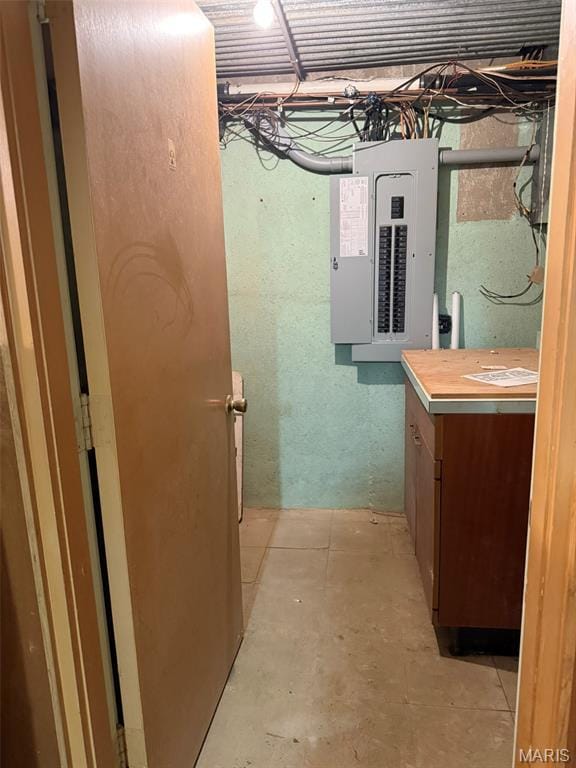 414 Hillcrest Dr, Sullivan, MO 63080 - bathroom with electric panel, concrete floors, and vanity
