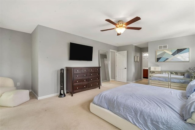 3481 New Town Lake Dr, Saint Charles, MO 63301 - bedroom featuring baseboards, carpet flooring, and a ceiling fan