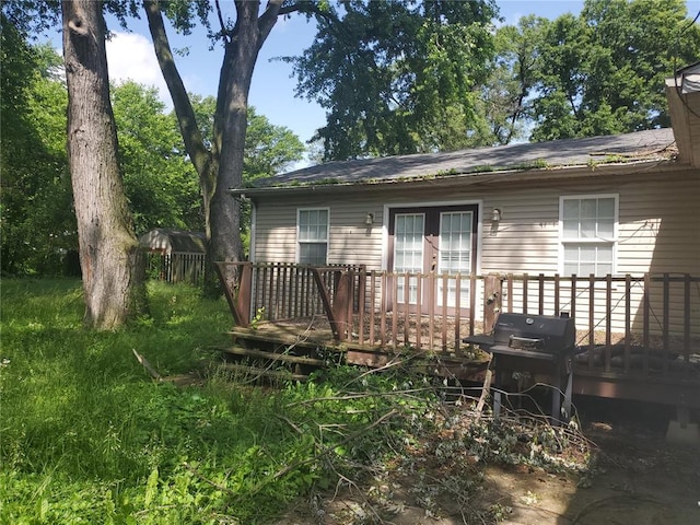 768 Leon St, Cahokia, IL 62206 - back of house featuring a deck and french doors
