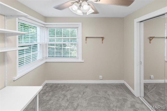 6446 Old Collinsville Rd, Ofallon, IL 62269 - unfurnished bedroom featuring carpet, a closet, and ceiling fan