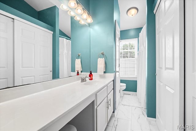7413 Cinnamon Teal Dr, Ofallon, MO 63368 - full bathroom featuring marble look tile flooring and vanity