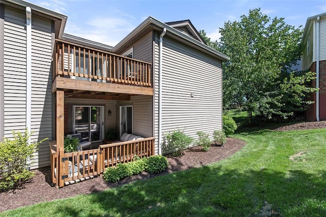 1491 Bobolink Pl, Brentwood, MO 63144 - rear view of house featuring a lawn and a deck