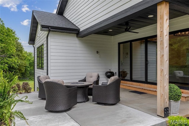 100 Enclave Terrace Ct, Weldon Spring, MO 63304 - view of patio / terrace featuring a ceiling fan