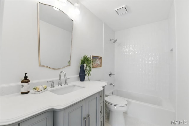 973 Kylemore Dr, Ballwin, MO 63021 - bathroom with vanity, bathing tub / shower combination, and toilet